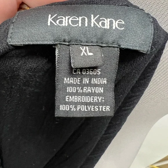 Karen Kane Embroidered Floral Long Sleeve Peasant Blouse XL - Picture 3 of 6